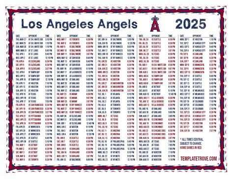Los Angeles Angels 2025 TV Schedule .
